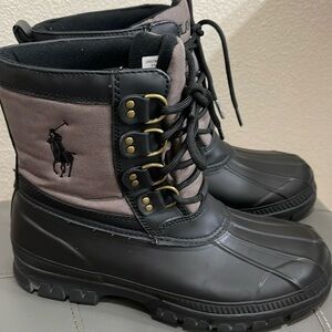Polo Ralph Lauren Crestwick Pony Lace Up Winter Hiking Rubber Boots snow rain 9